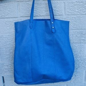 Blue Leather Madewell McCarren Tote